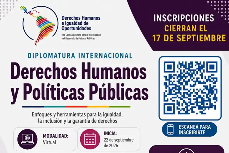 Diplomatura Internacional: Derechos Humanos y Políticas Públicas. 100 becas completas para toda América Latina y el Caribe.